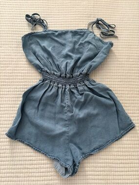 Forever 21 Light Blue Denim Romper Size S